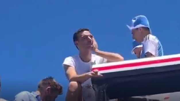 Lionel Scaloni estalló en llanto en los festejos de la Selección argentina.