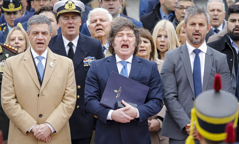 Javier Milei encabezó el acto por San Martín.
