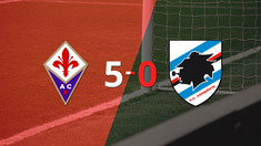 fiorentina sentencio con goleada 5-0 a sampdoria