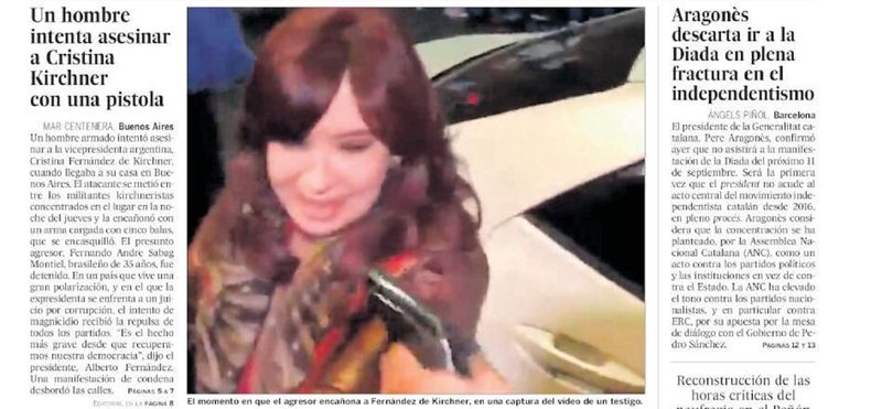 Así habló el mundo sobre el atentado a Cristina Kirchner.