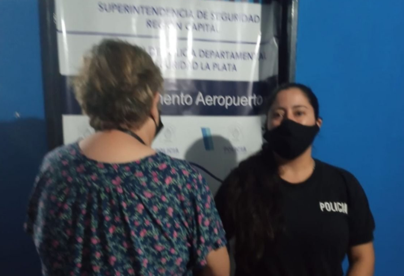 La mujer de 71 años al momento de la detención.