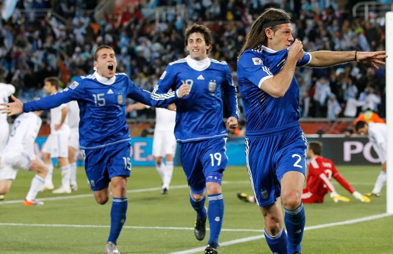 Demichelis convirtió un gol a Grecia en Sudáfrica 2010.