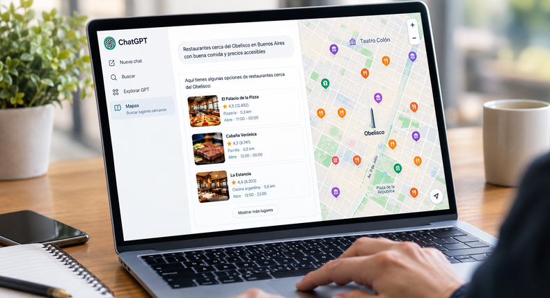 La compoañìa dirigida por Sam Altman presentó ChatGPT Mapas.
