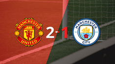 manchester united logro una victoria de local por 2 a 1 frente a manchester city