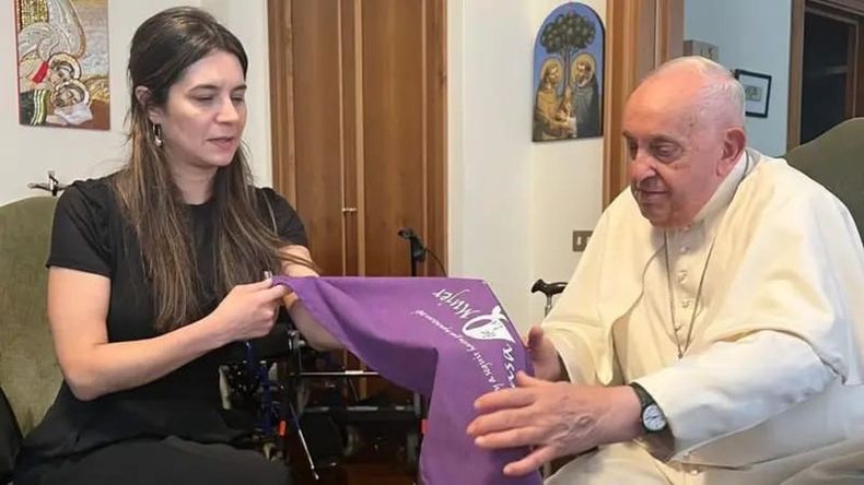 Anita, el año pasado, en el Vaticano con Francisco.