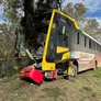 Así quedó el colectivo de la línea 202 que no logró esquivar el Ford Ka en Berisso.