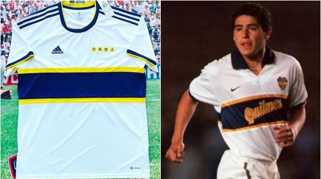 La nueva camiseta de Boca, que estrenó en Santa Fe.