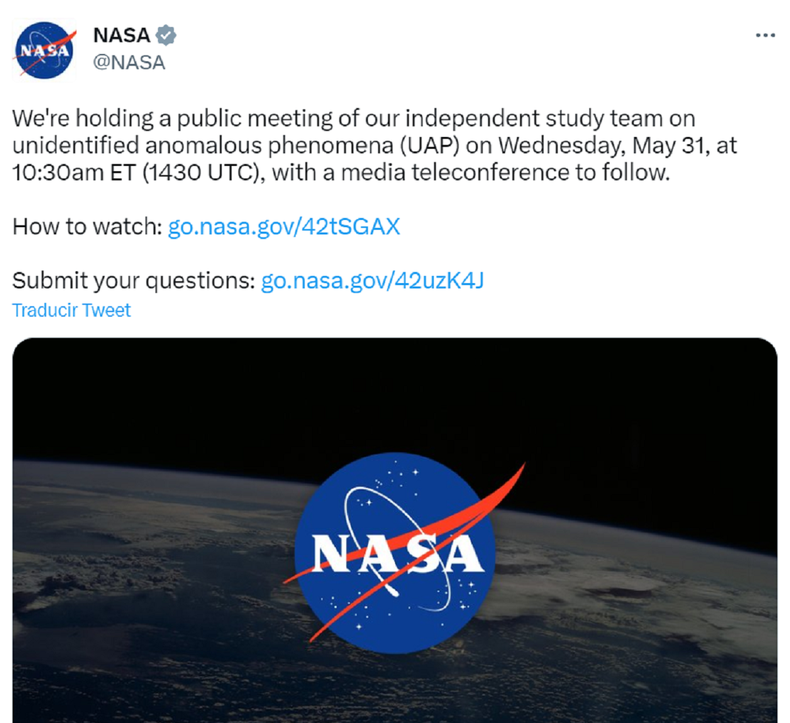 Tuit de la NASA.