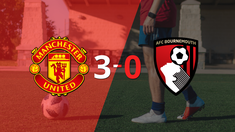 manchester united fue contundente y goleo 3-0 a bournemouth