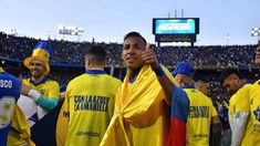 El delantero colombiano en los festejos del título. El delantero colombiano en los festejos del título.