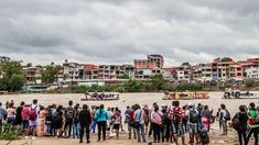 Aguas Blancas, en Salta está separada de la localidad de Bermejo por el río homónimo.