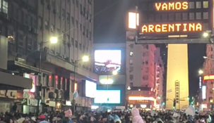 El festejo en el Obelisco.