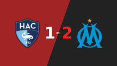 Victoria apretada de Olympique de Marsella por 2-1 sobre Le Havre AC