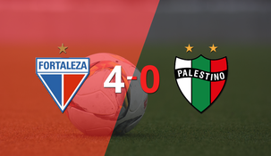 tomas pochettino anoto un doblete en la goleada 4-0 de fortaleza a palestino