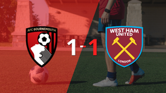 bournemouth y west ham united se reparten los puntos y empatan 1-1