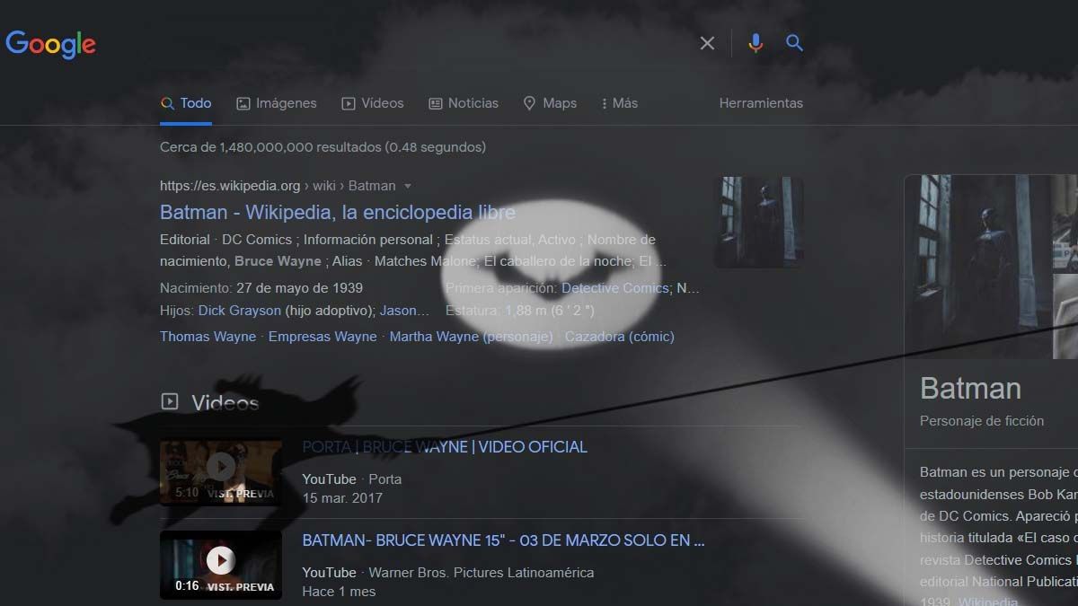 Batman: cómo activar la batiseñal en tu celular y computadora en Google