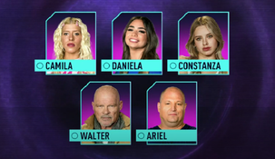 Camila, Daniela, Coti, Alfa y Ariel quedaron nominados. Camila, Daniela, Coti, Alfa y Ariel quedaron nominados.