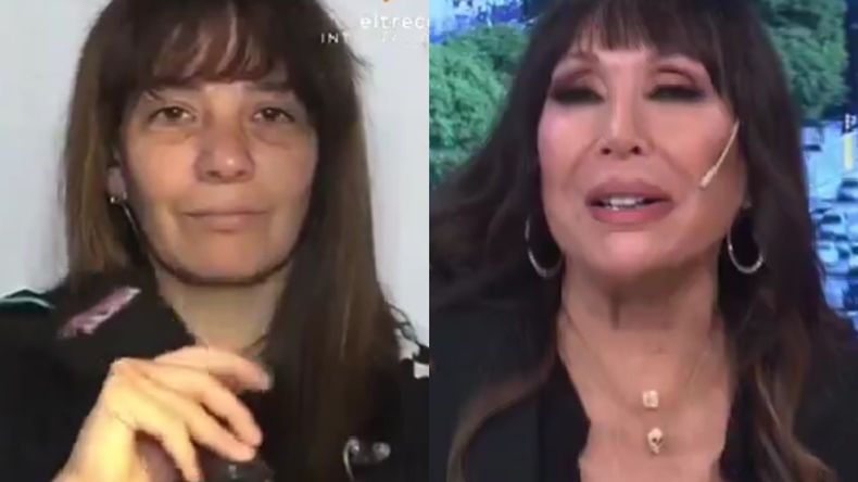 La conductora se sorprendió al ver a la cantante en el móvil de televisión.