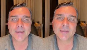 Flávio Bolsonaro durante un vivo de Instagram desde Estados Unidos.