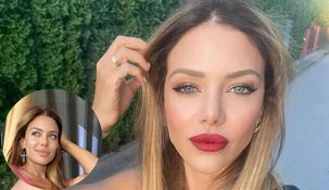 Evangelina Anderson se sumó a la moda de las microbikinis bicolor.