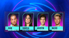 Juan, Daniela, Agustín y Nacho quedaron en placa de Gran Hermano. Juan, Daniela, Agustín y Nacho quedaron en placa de Gran Hermano.