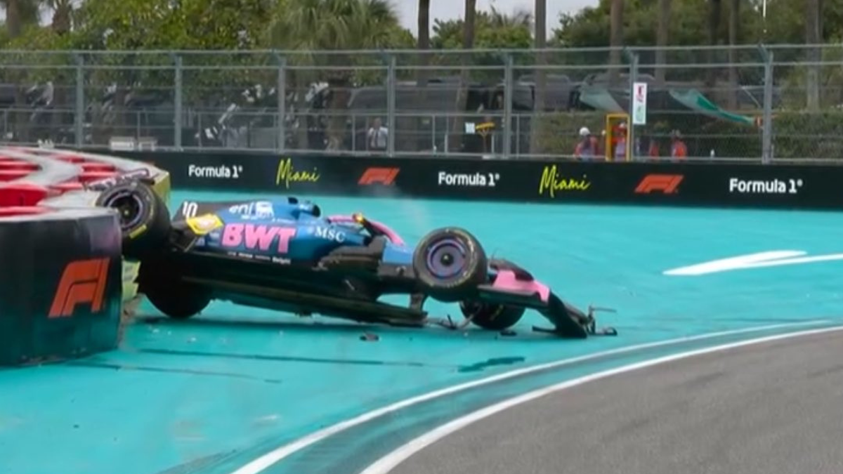 Video: el impactante choque y vuelco de Pierre Gasly en el Gran Premio de Miami
