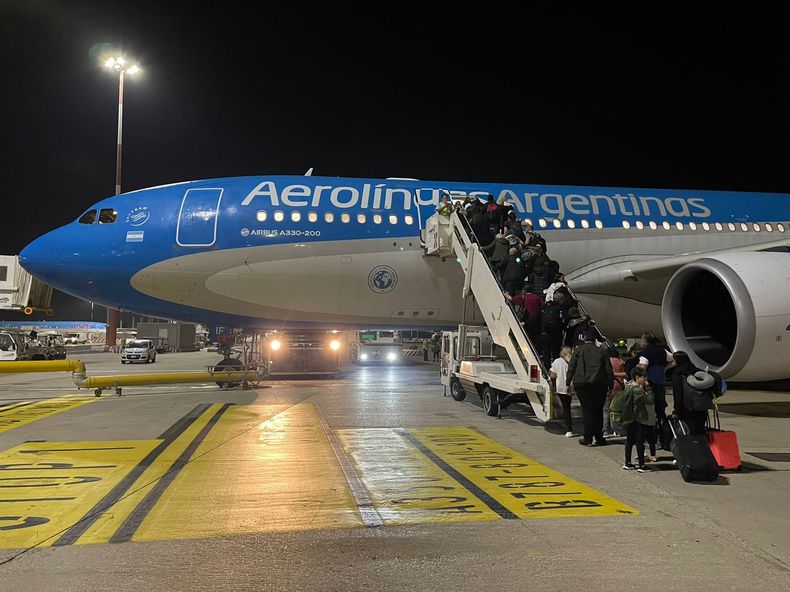 Partió el tercer vuelo de Aerolíneas Argentinas hacia Roma para traer repatriados de Israel