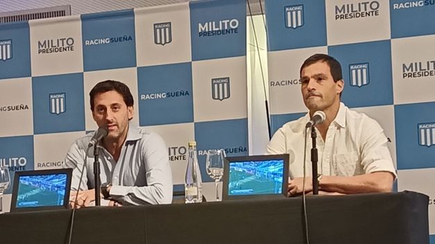 Diego Milito presentó a Sebastián Saja y confirmaron que buscarán mantener a Gustavo Costas como DT.