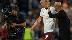 Guardiola retó a Haaland y la ligó el camarográfo.