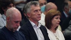 Macri junto a Larreta y Bullrich.