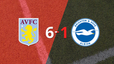 con triplete y gran actuacion de ollie watkins, aston villa goleo a brighton and hove