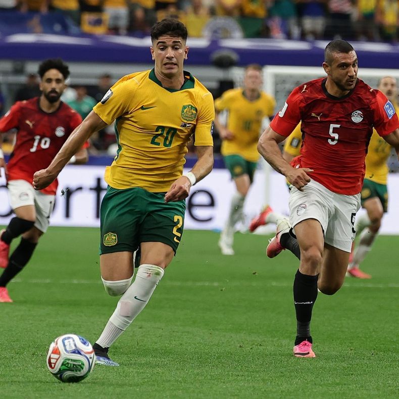 Cristian Volpato, en el partido que Australia jugó ante Egipto.