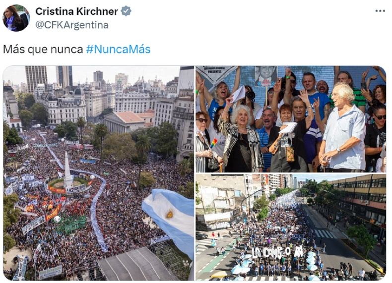 La publicaci&oacute;n de Cristina Kirchner.