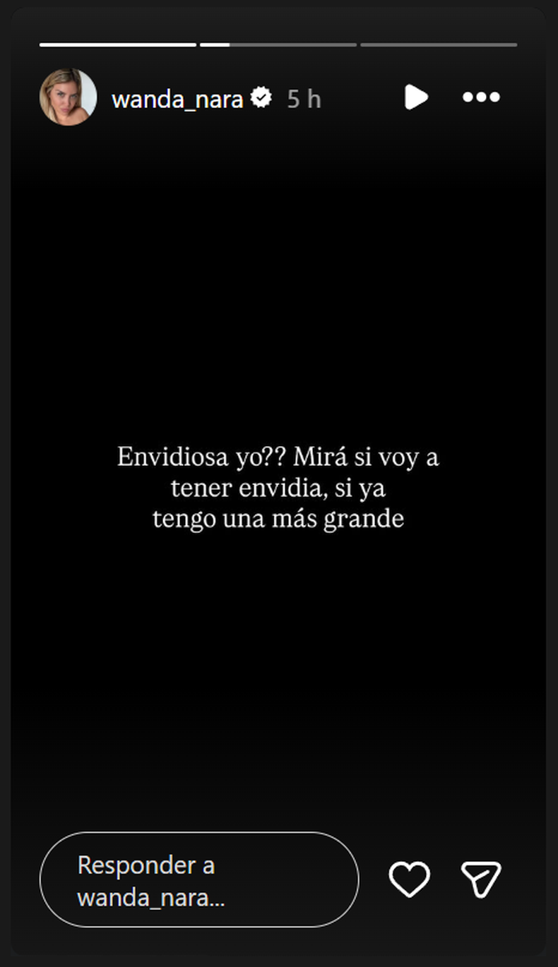 La historia de Wanda Nara en Instagram.