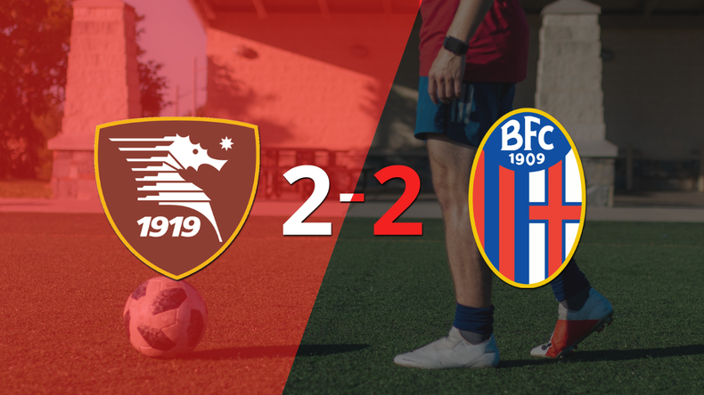 Bologna sacó un punto luego de empatar a 2 goles con Salernitana