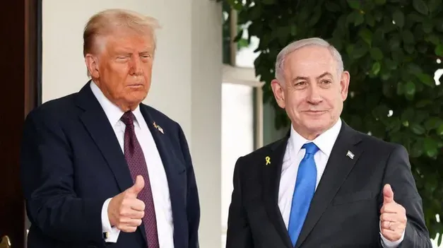 Donald Trump, dos veces presidente de Estados Unidos, y Benjamín Netanyahu, primer ministro de Israel.