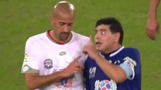 La discusión entre Diego y La Brujita en el partido por la paz de 2016. La discusión entre Diego y La Brujita en el partido por la paz de 2016.