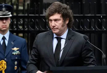 Javier Milei en el acto por el 2 de abril de 2025.