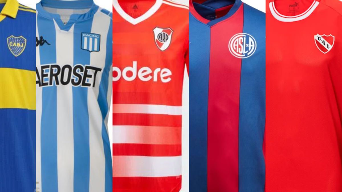 Cuánto salen las camisetas de los 5 grandes del fútbol argentino