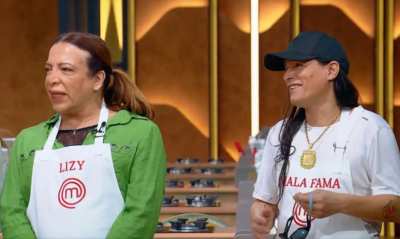 Lizy Tagliani y Hernán de Mala Fama, en Masterchef.