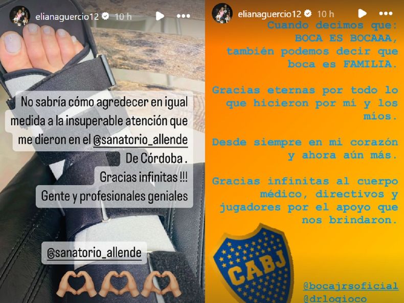 Eliana Guercio decidió contarle a sus seguidores cómo se encontraba.