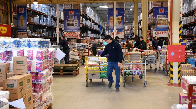 Las ventas en supermercados y mayoristas subieron en la comparación mensual pero bajaron interanual en mayo.