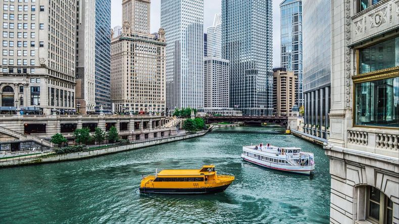 Una postal de la ciudad de Chicago.
