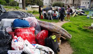 Desalojaron a los manifestantes de Plaza Lavalle tras cuatro meses de acampe