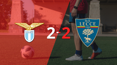 lecce empato con lazio y remi oudin anoto dos goles