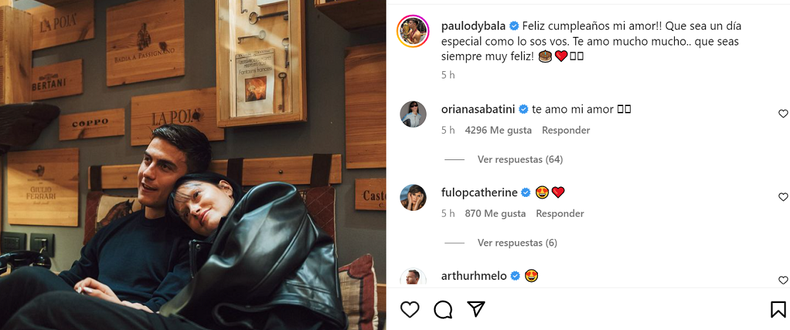 La publicación de Paulo Dybala.