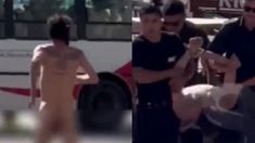 El hombre quedó detenido tras la maratón sin ropa por la ciudad turística.