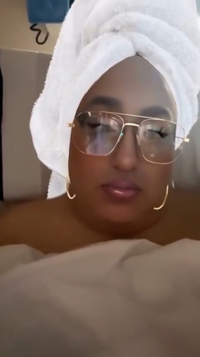 Una captura del video donde La Barby habló del proceso posoperatorio y su rehabilitación.