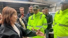 La ministra de Seguridad se hizo presente en la zona más afectada por el temporal.