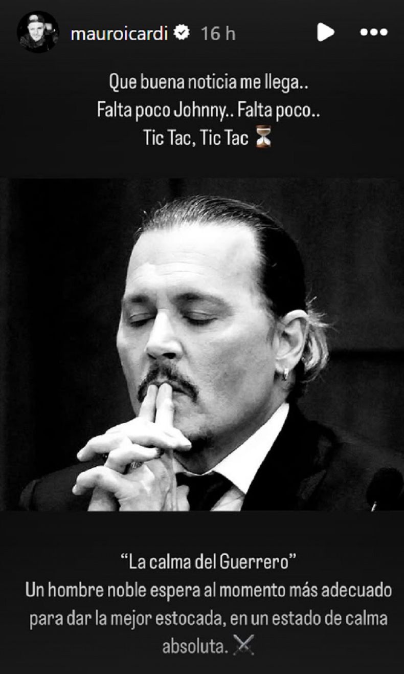 Mauro Icardi hizo mucho ruido en redes sociales al volver a compararse con Johnny Depp.